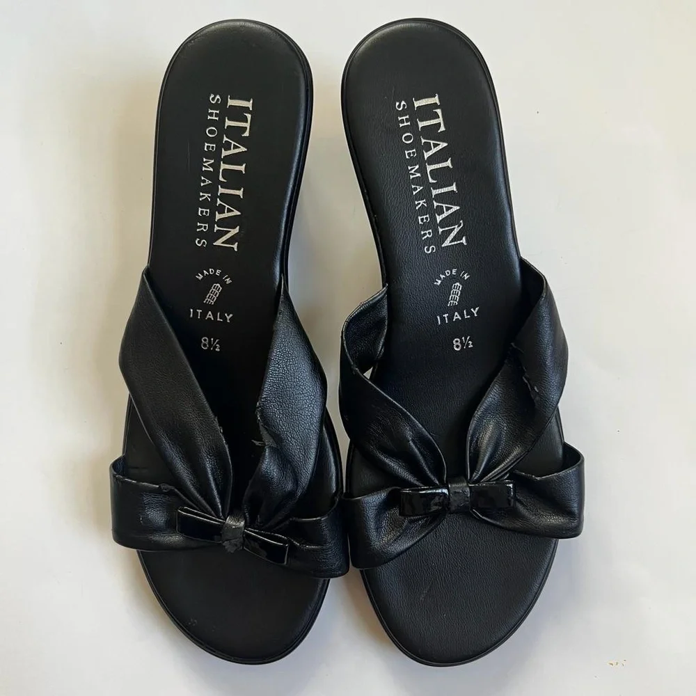 Italian ShoeMakers‎ Made in Italy 🇮🇹 Black Sandals Size 8 1/2